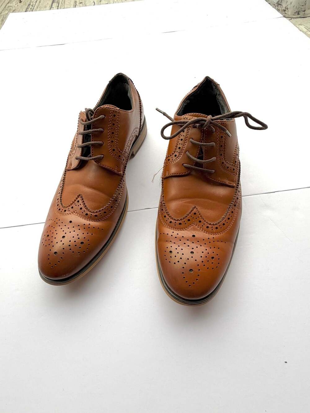 Bruno Marc Men's Brown Wingtip Brogue Lace-Up Oxford Dress Shoes Size 9.5